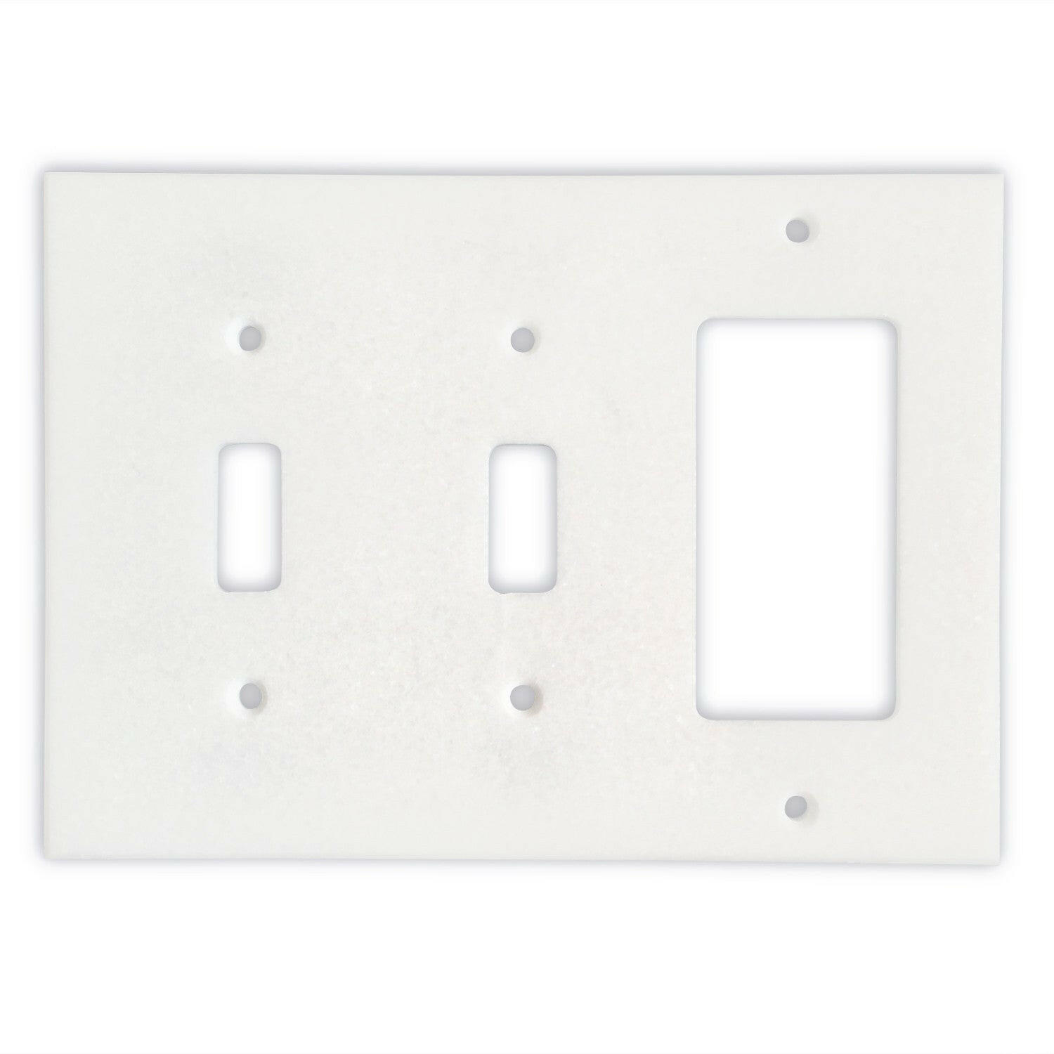 Thassos White Marble Double Toggle Rocker Switch Wall Plate / Switch Plate / Cover - Honed-Marble Wall/Switch Plate-American Tile Depot