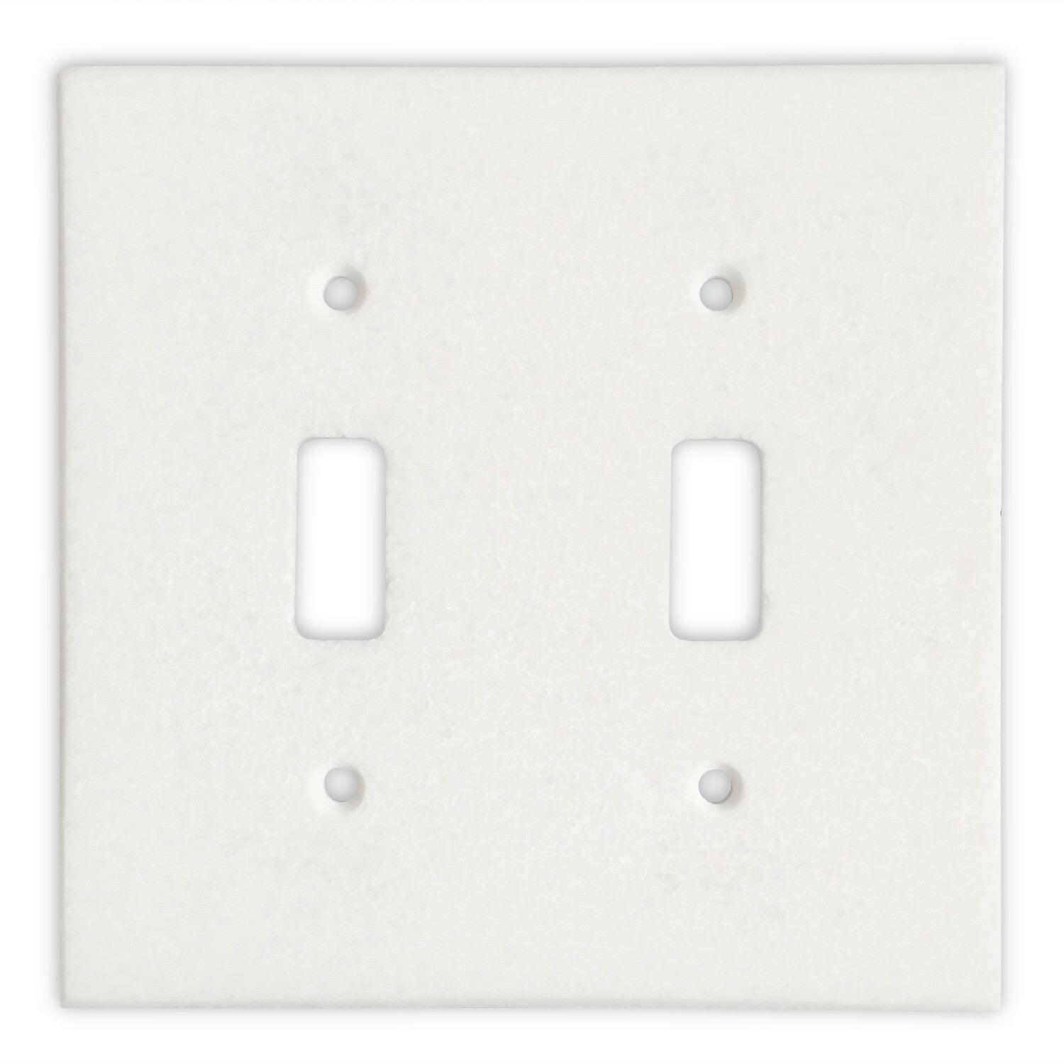 Thassos White Marble Double Toggle Switch Wall Plate / Switch Plate / Cover - Polished-Marble Wall/Switch Plate-American Tile Depot