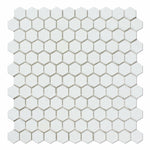 Thassos White Marble Honed 1" Mini Hexagon Mosaic Tile-Marble Mosaic-American Tile Depot