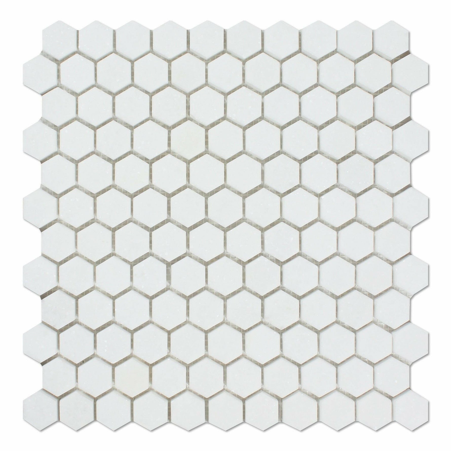 Thassos White Marble Honed 1" Mini Hexagon Mosaic Tile-Marble Mosaic-American Tile Depot