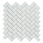 Thassos White Marble Honed 1 x 2 Herringbone Mosaic Tile-Marble Mosaic-American Tile Depot