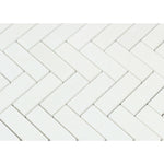 Thassos White Marble Honed 1 x 3 Herringbone Mosaic Tile-Marble Mosaic-American Tile Depot