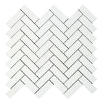 Thassos White Marble Honed 1 x 3 Herringbone Mosaic Tile-Marble Mosaic-American Tile Depot