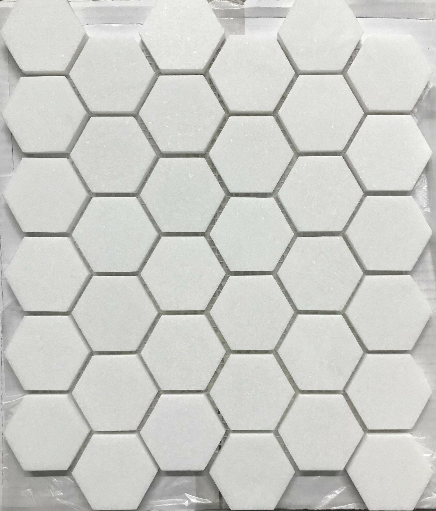 Thassos White Marble Honed 2" Hexagon Mosaic Tile-Marble Mosaic-American Tile Depot