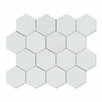 Thassos White Marble Honed 3" Hexagon Mosaic Tile-Marble Mosaic-American Tile Depot