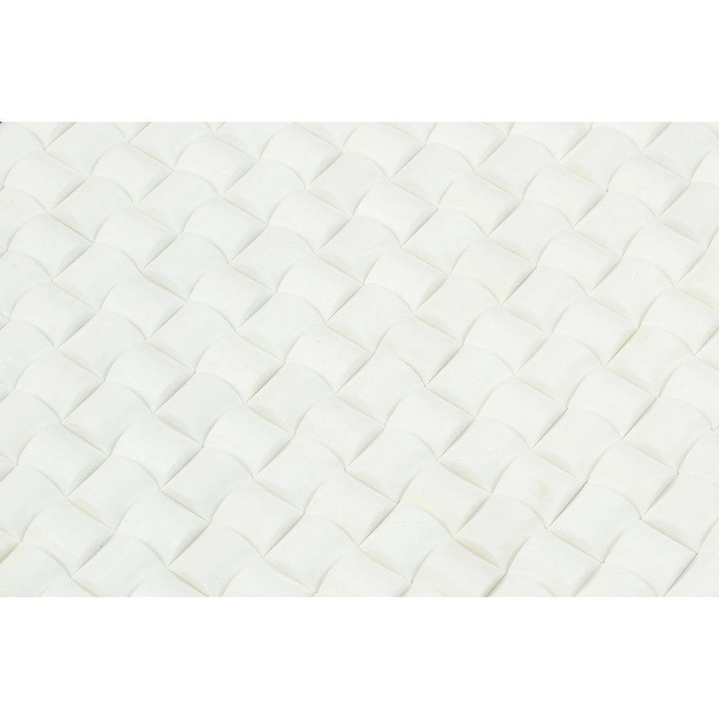 Thassos White Marble Honed 3D Small Bread Mosaic Tile-Marble Mosaic-American Tile Depot