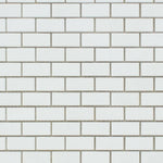 Thassos White Marble Honed Baby Brick Mosaic Tile-Marble Mosaic-American Tile Depot