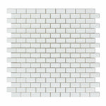 Thassos White Marble Honed Baby Brick Mosaic Tile-Marble Mosaic-American Tile Depot