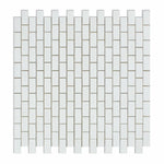 Thassos White Marble Honed Baby Brick Mosaic Tile-Marble Mosaic-American Tile Depot