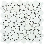 Thassos White Marble Honed Bubbles Mosaic Tile-Marble Mosaic-American Tile Depot