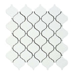 Thassos White Marble Honed Lantern Arabesque Mosaic Tile-Marble Mosaic-American Tile Depot