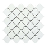 Thassos White Marble Honed Lantern Arabesque Mosaic Tile-Marble Mosaic-American Tile Depot