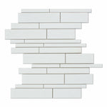 Thassos White Marble Honed Random Strip Mosaic Tile-Marble Mosaic-American Tile Depot