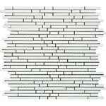 Thassos White Marble Honed ( Single-Color Thassos ) Bamboo Sticks Mosaic-Marble Mosaic-American Tile Depot