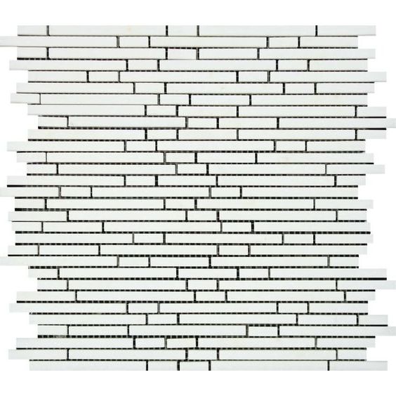 Thassos White Marble Honed ( Single-Color Thassos ) Bamboo Sticks Mosaic-Marble Mosaic-American Tile Depot