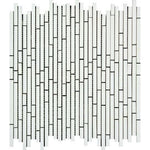 Thassos White Marble Honed ( Single-Color Thassos ) Bamboo Sticks Mosaic-Marble Mosaic-American Tile Depot