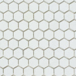 Thassos White Marble Polished 1" Mini Hexagon Mosaic Tile-Marble Mosaic-American Tile Depot