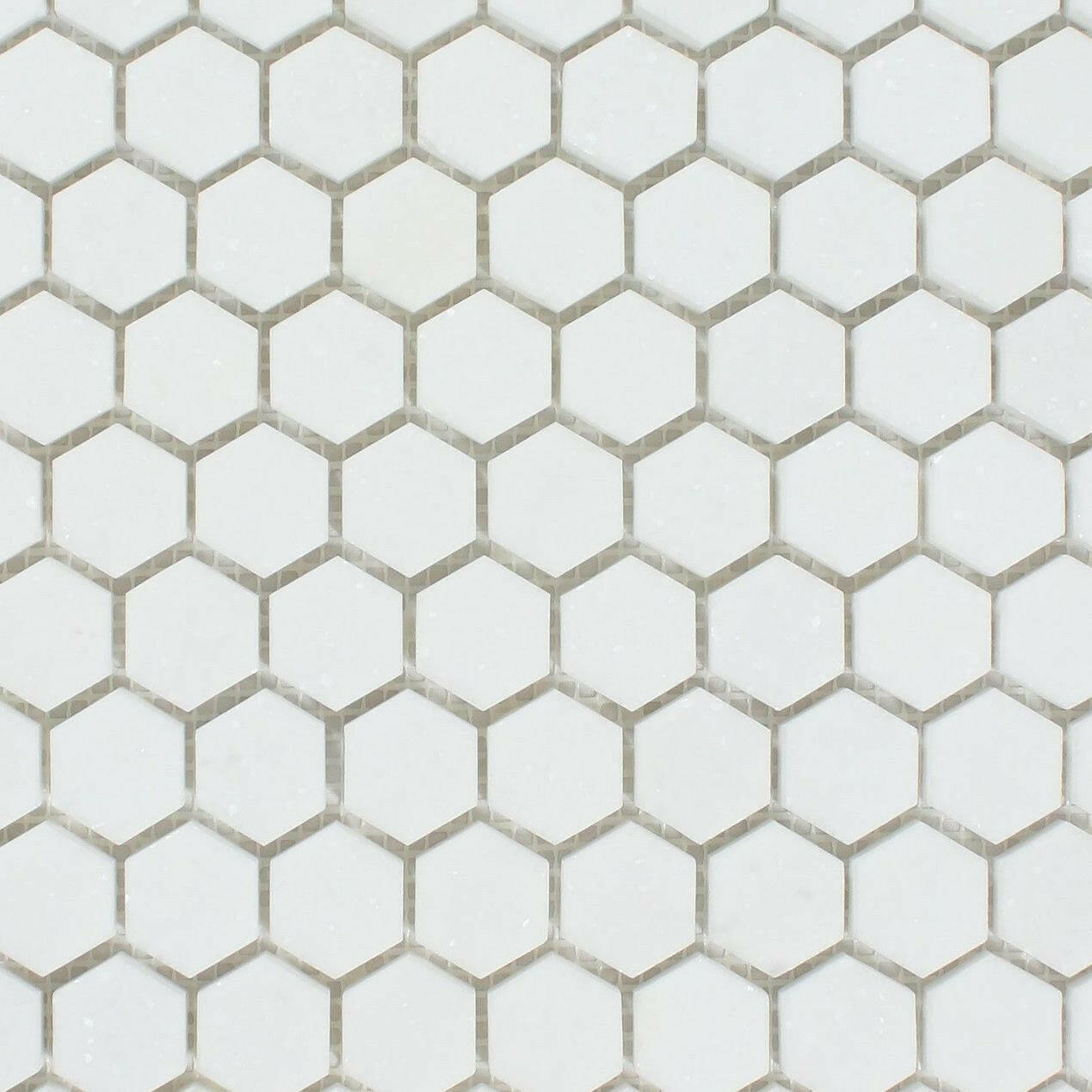 Thassos White Marble Polished 1" Mini Hexagon Mosaic Tile-Marble Mosaic-American Tile Depot