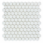 Thassos White Marble Polished 1" Mini Hexagon Mosaic Tile-Marble Mosaic-American Tile Depot