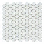 Thassos White Marble Polished 1" Mini Hexagon Mosaic Tile-Marble Mosaic-American Tile Depot