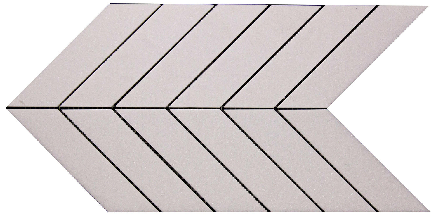 Thassos White Marble Polished 1.5" x 6" Chevron Mosaic Tile-Marble Mosaic-American Tile Depot