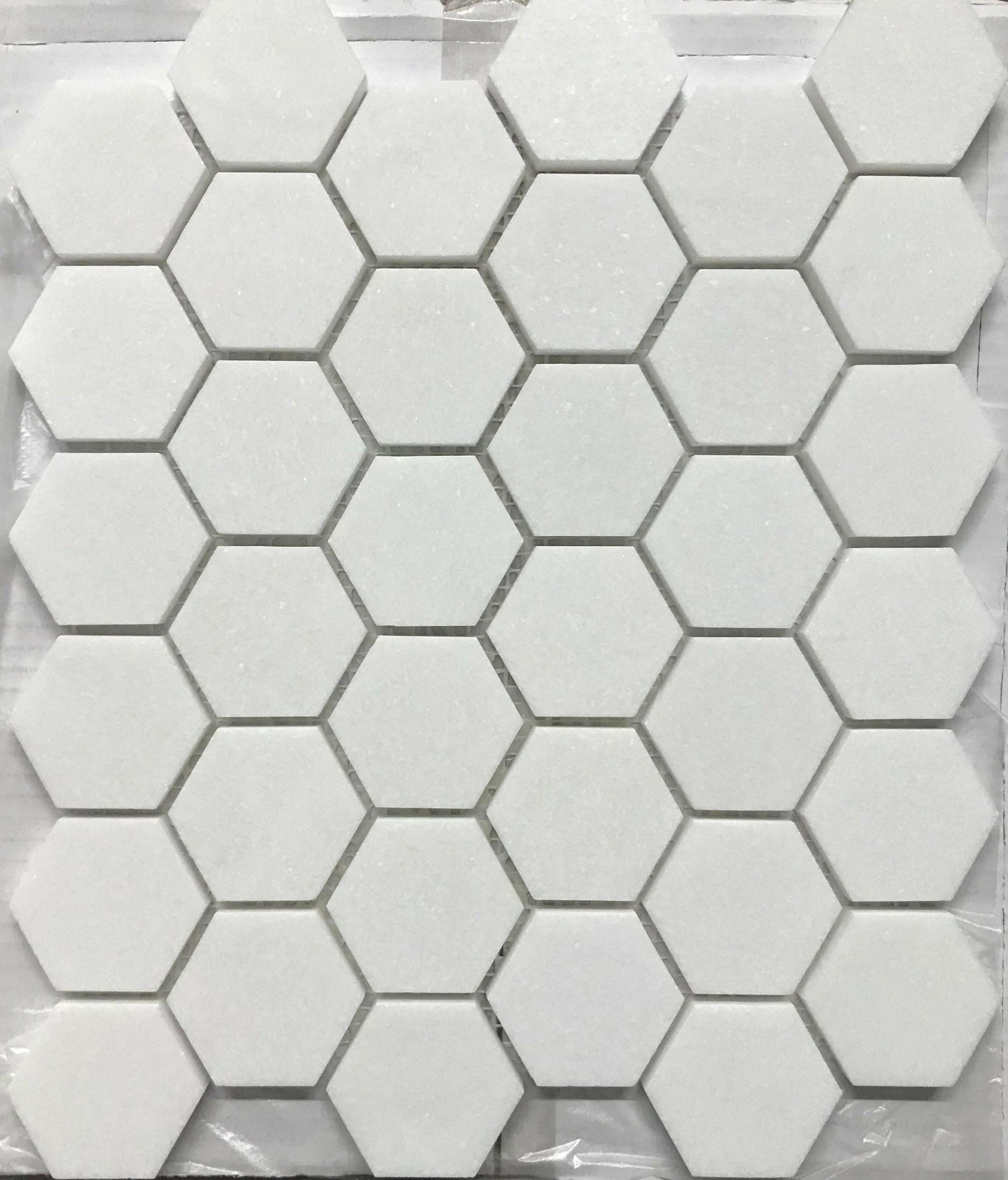 Thassos White Marble Polished 2" Hexagon Mosaic Tile-Marble Mosaic-American Tile Depot