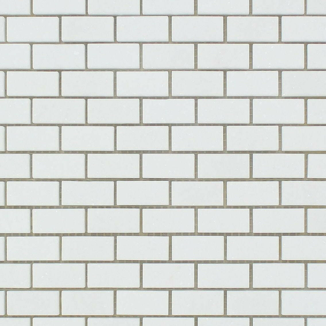 Thassos White Marble Polished Baby Brick Mosaic Tile-Marble Mosaic-American Tile Depot