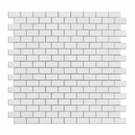 Thassos White Marble Polished Baby Brick Mosaic Tile-Marble Mosaic-American Tile Depot