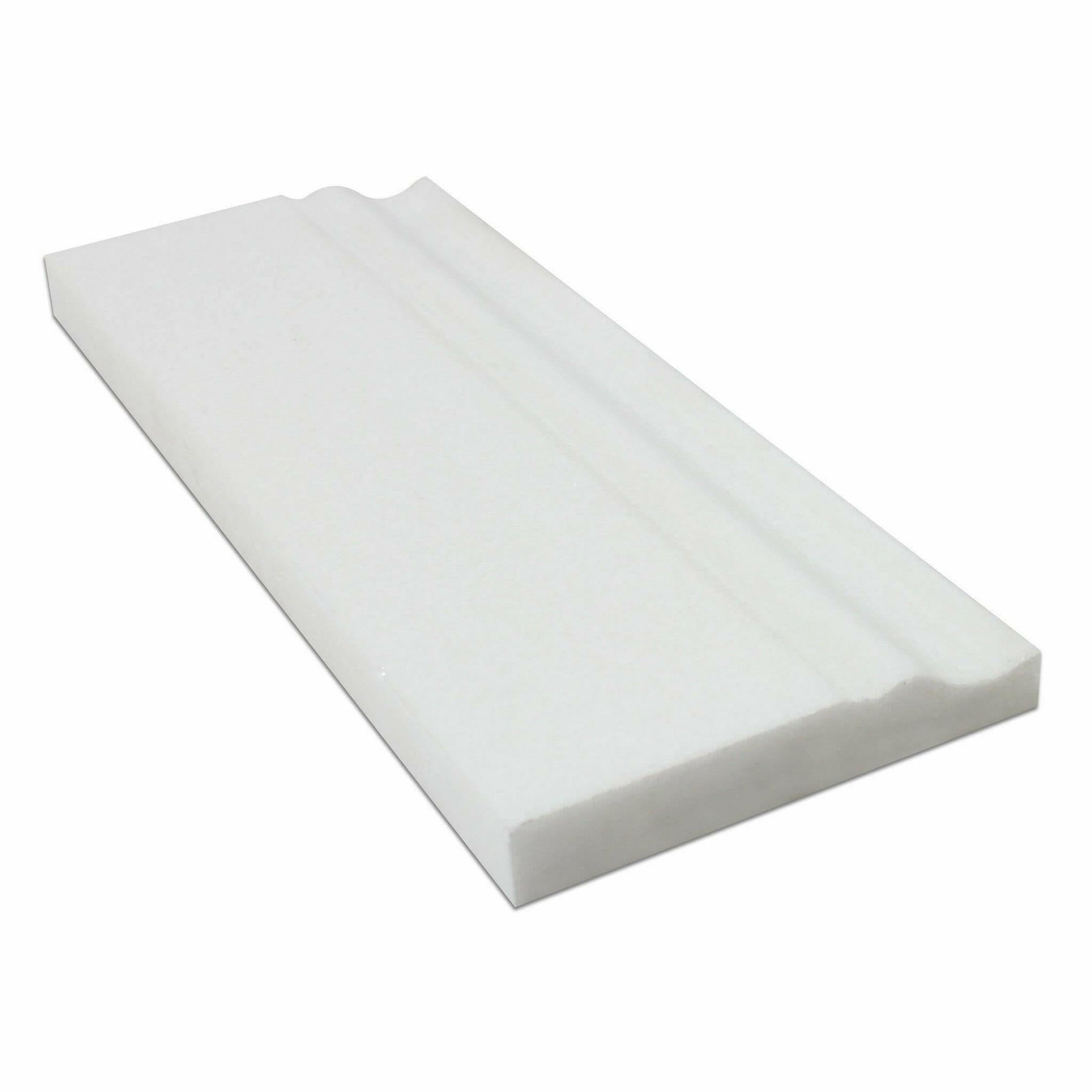 Thassos White Marble Polished Baseboard Trim Molding-Marble Molding/Trim-American Tile Depot