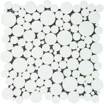 Thassos White Marble Polished Bubbles Mosaic Tile-Marble Mosaic-American Tile Depot