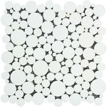 Thassos White Marble Polished Bubbles Mosaic Tile-Marble Mosaic-American Tile Depot