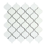 Thassos White Marble Polished Lantern Arabesque Mosaic Tile-Marble Mosaic-American Tile Depot