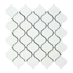 Thassos White Marble Polished Lantern Arabesque Mosaic Tile-Marble Mosaic-American Tile Depot