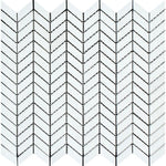 Thassos White Marble Polished Mini Chevron Mosaic Tile-Marble Mosaic-American Tile Depot