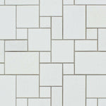 Thassos White Marble Polished Mini Versailles Mosaic Tile-Marble Mosaic-American Tile Depot