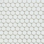 Thassos White Marble Polished Penny Round Mosaic Tile-Marble Mosaic-American Tile Depot