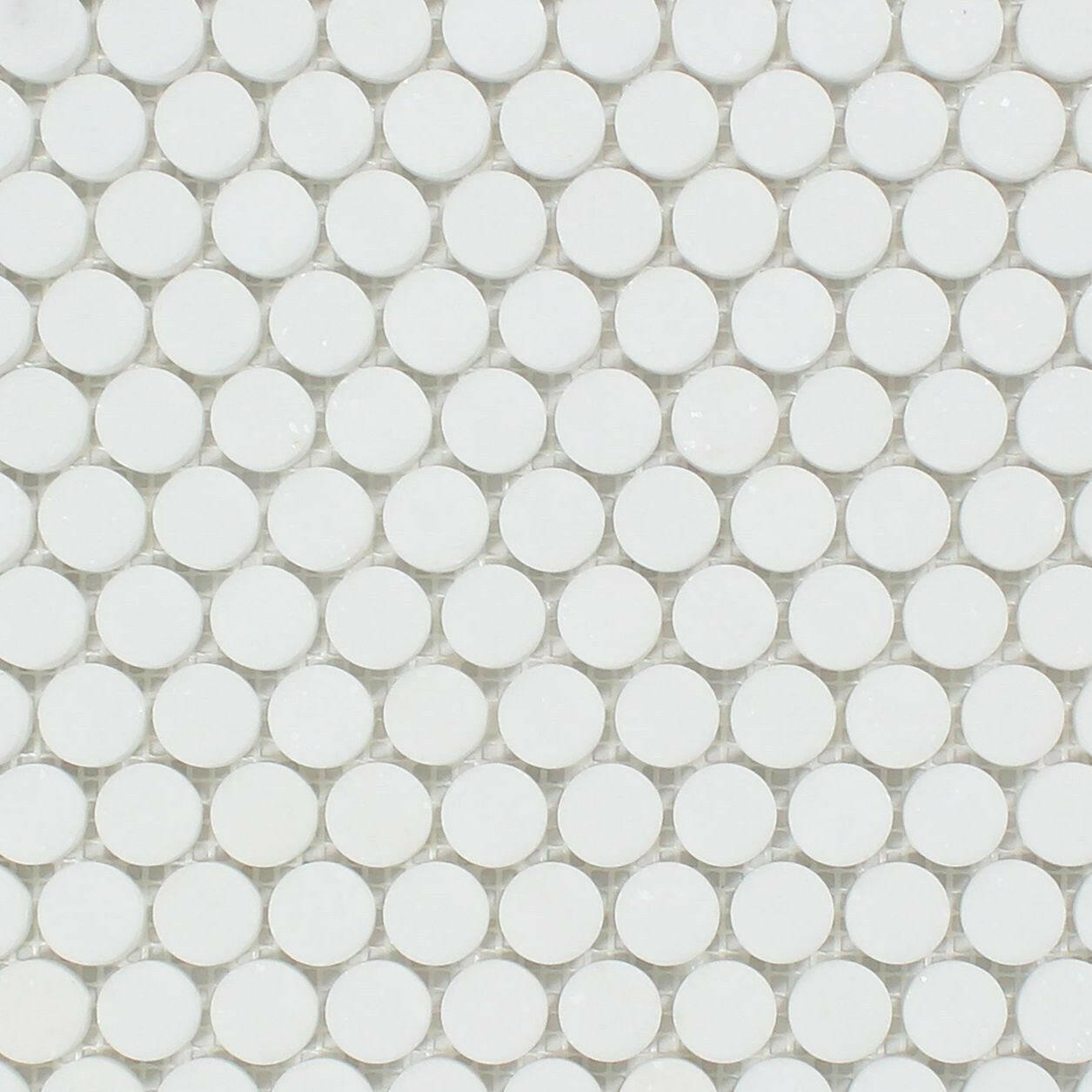 Thassos White Marble Polished Penny Round Mosaic Tile-Marble Mosaic-American Tile Depot