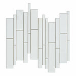 Thassos White Marble Polished Random Strip Mosaic Tile-Marble Mosaic-American Tile Depot