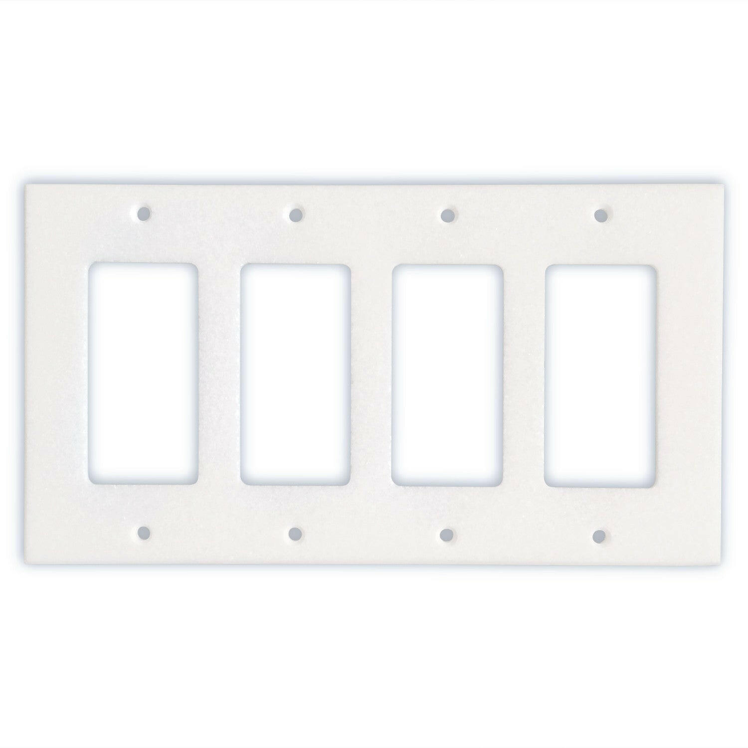 Thassos White Marble Quadruple Rocker Switch Wall Plate / Switch Plate / Cover - Polished-Marble Wall/Switch Plate-American Tile Depot