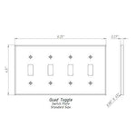 Thassos White Marble Quadruple Toggle Switch Wall Plate / Switch Plate / Cover - Honed-Marble Wall/Switch Plate-American Tile Depot