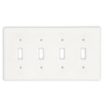 Thassos White Marble Quadruple Toggle Switch Wall Plate / Switch Plate / Cover - Honed-Marble Wall/Switch Plate-American Tile Depot