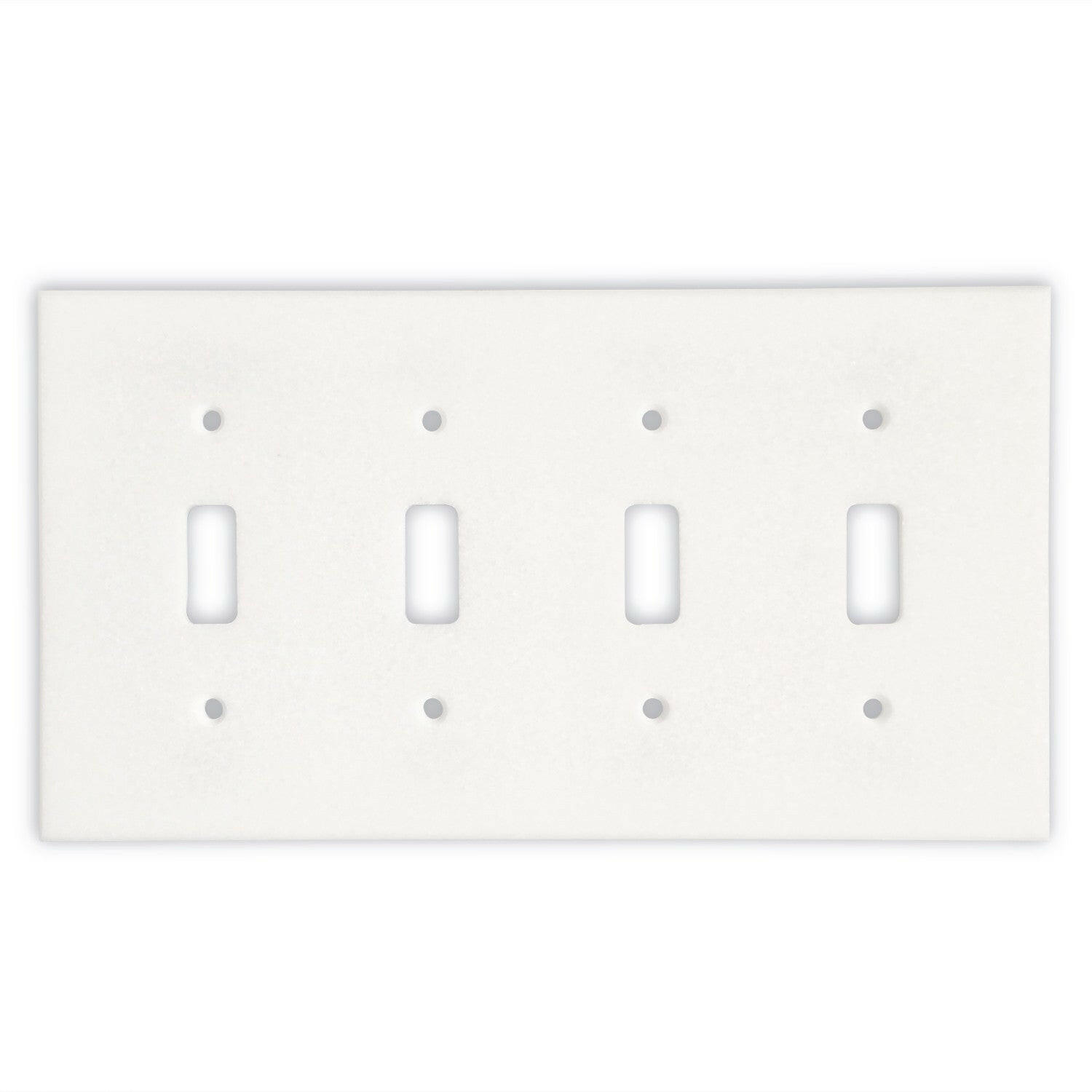 Thassos White Marble Quadruple Toggle Switch Wall Plate / Switch Plate / Cover - Polished-Marble Wall/Switch Plate-American Tile Depot