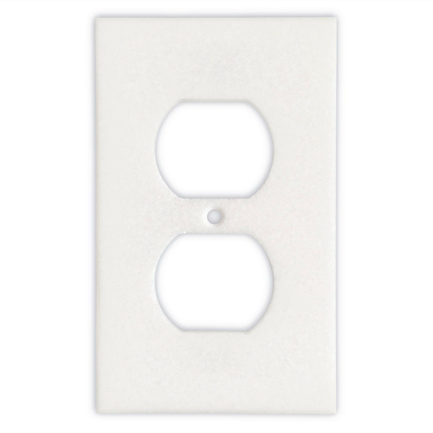 Thassos White Marble Single Duplex Switch Wall Plate / Switch Plate / Cover - Polished-Marble Wall/Switch Plate-American Tile Depot