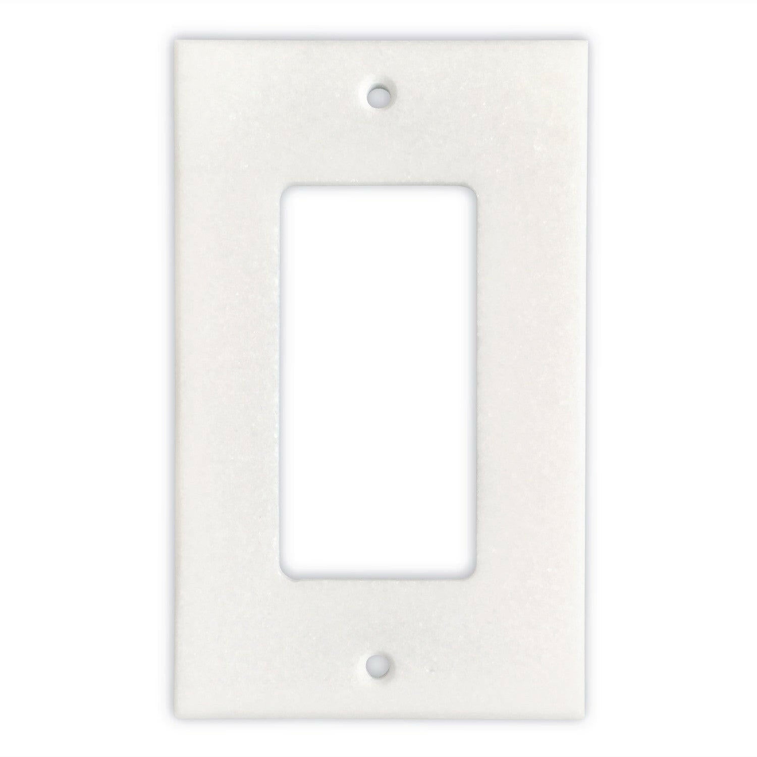 Thassos White Marble Single Rocker Switch Wall Plate / Switch Plate / Cover - Polished-Marble Wall/Switch Plate-American Tile Depot