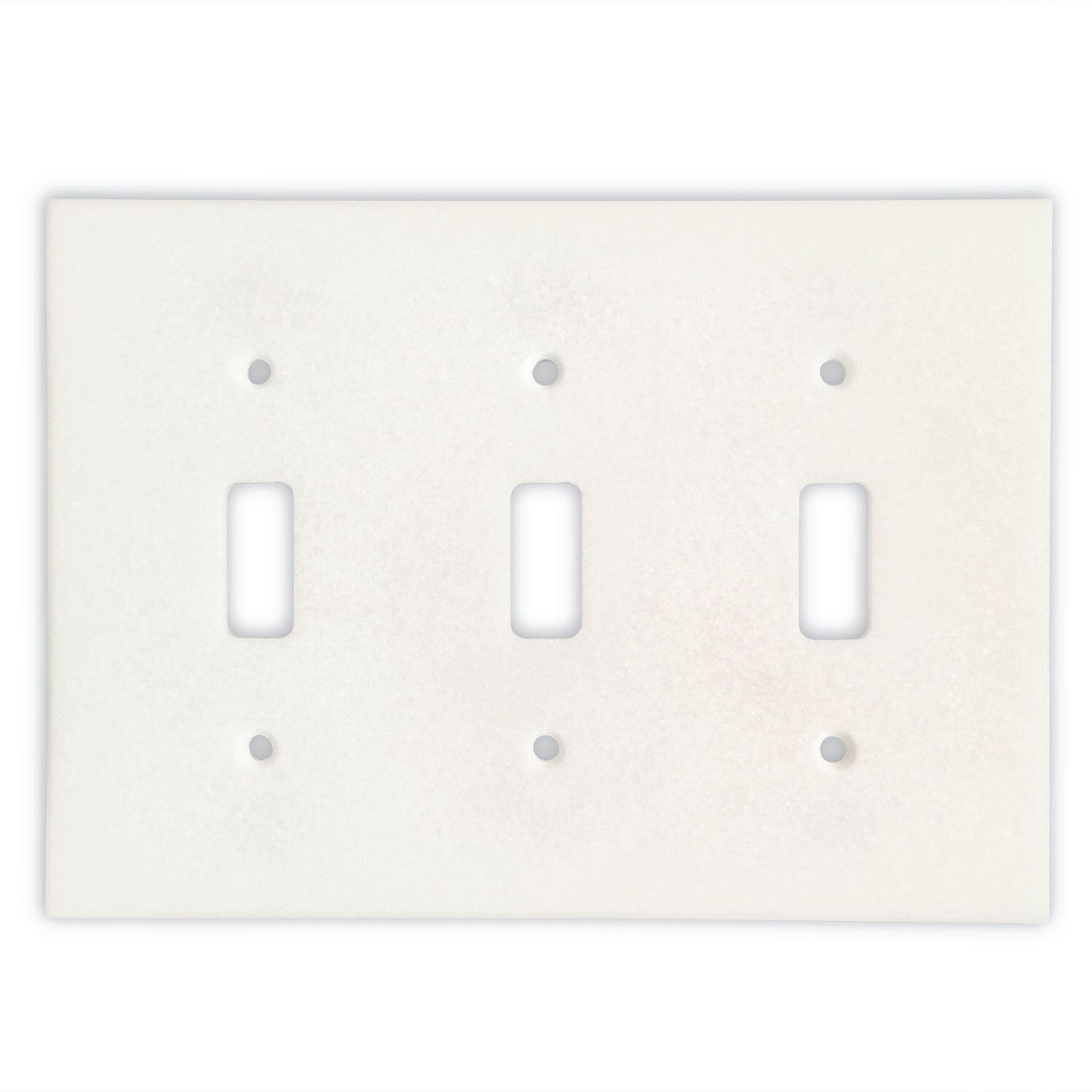 Thassos White Marble Triple Toggle Switch Wall Plate / Switch Plate / Cover - Honed-Marble Wall/Switch Plate-American Tile Depot