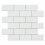 2 X 4 Thassos White Marble Honed Brick Mosaic Tile-Marble Mosaic-American Tile Depot