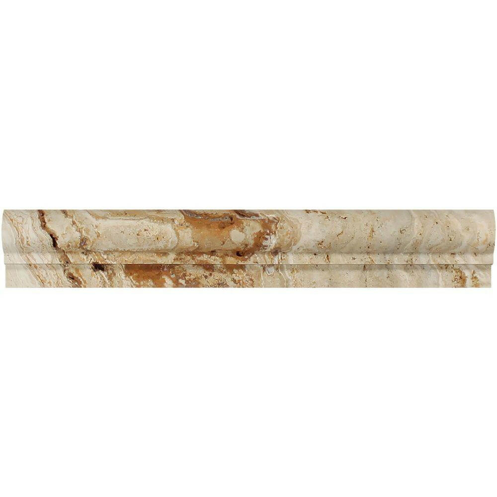 Valencia Travertine Honed OG-1 Chair Rail Molding Trim-Travertine Molding/Trim-American Tile Depot