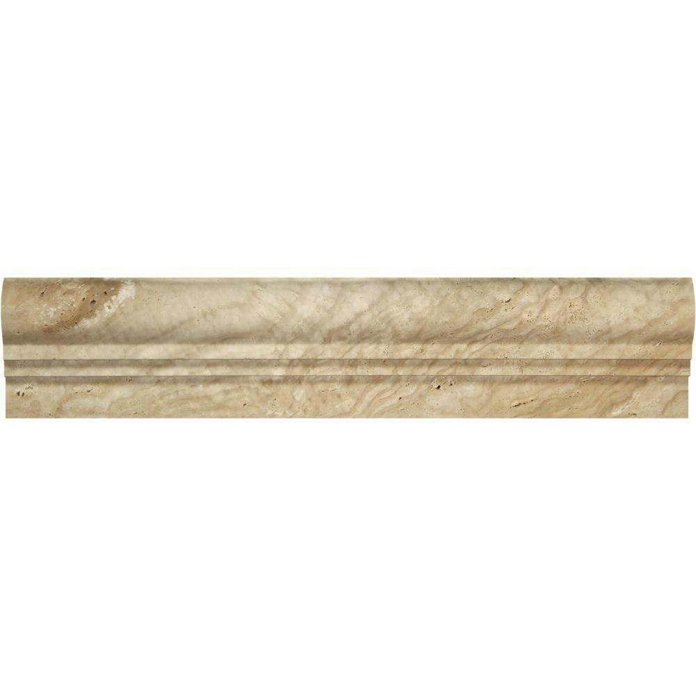 Valencia Travertine Honed OG-2 Chair Rail Molding Trim-Travertine Molding/Trim-American Tile Depot