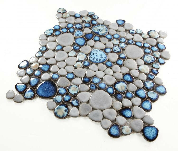 Venus Night Cielo Pebble Porcelain Mosaic Tile-Porcelain Mosaic-American Tile Depot