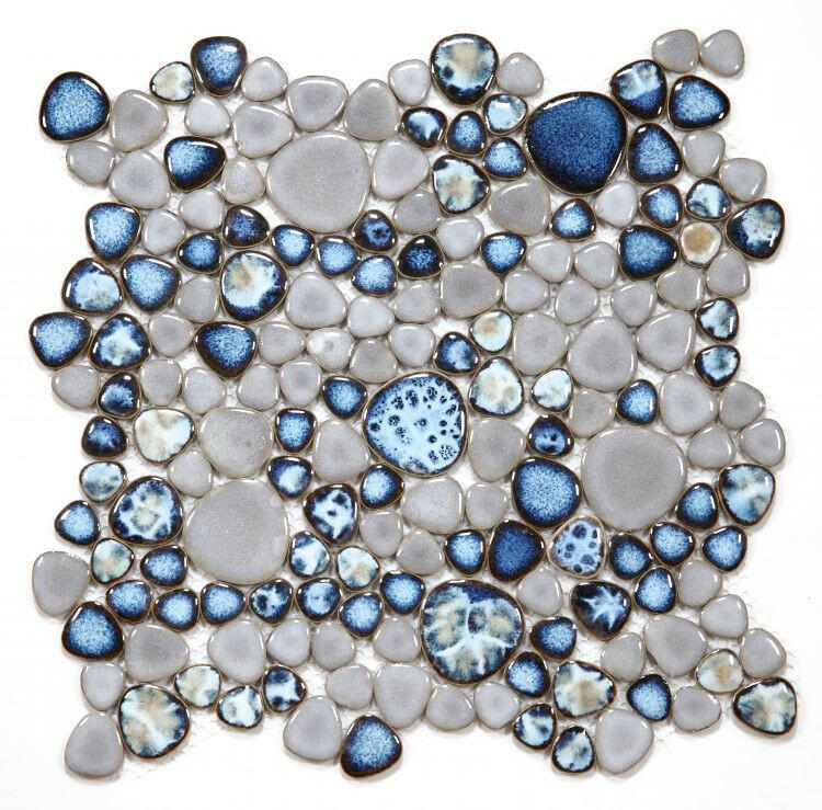 Venus Night Cielo Pebble Porcelain Mosaic Tile-Porcelain Mosaic-American Tile Depot